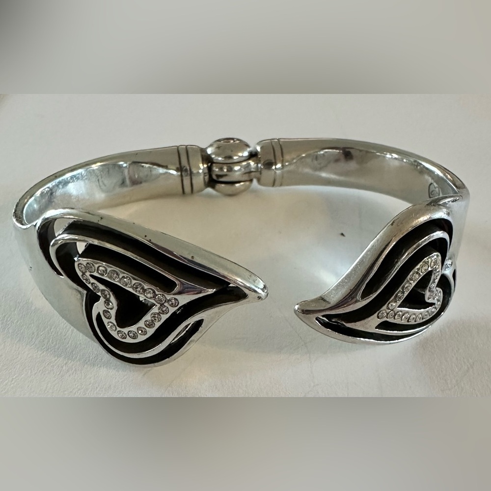 Brighton Silver and Black Heart Bracelet